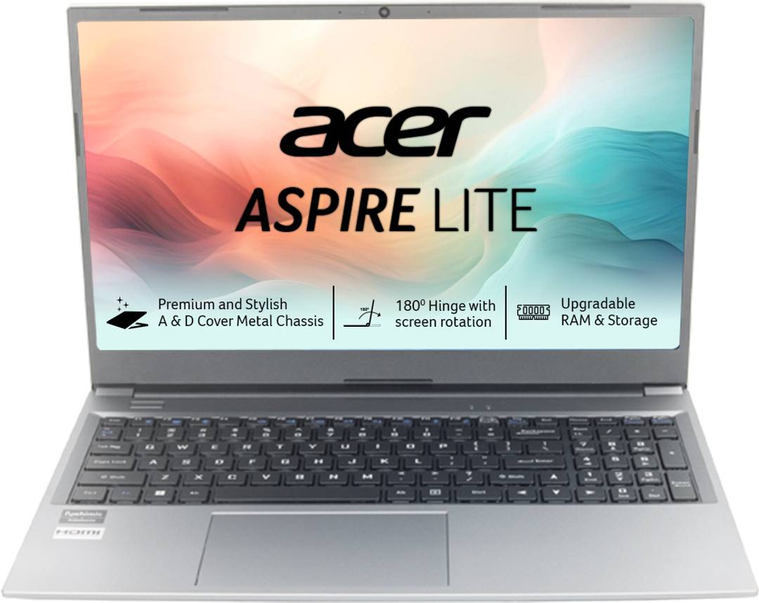 Acer Aspire Lite AMD Ryzen 3 Quad Core 5300U - (16 GB/512 GB SSD/Windows 11 Home) AL15-41 Thin and Light Laptop (15.6 Inch, Steel Grey, 1.59 Kg)
