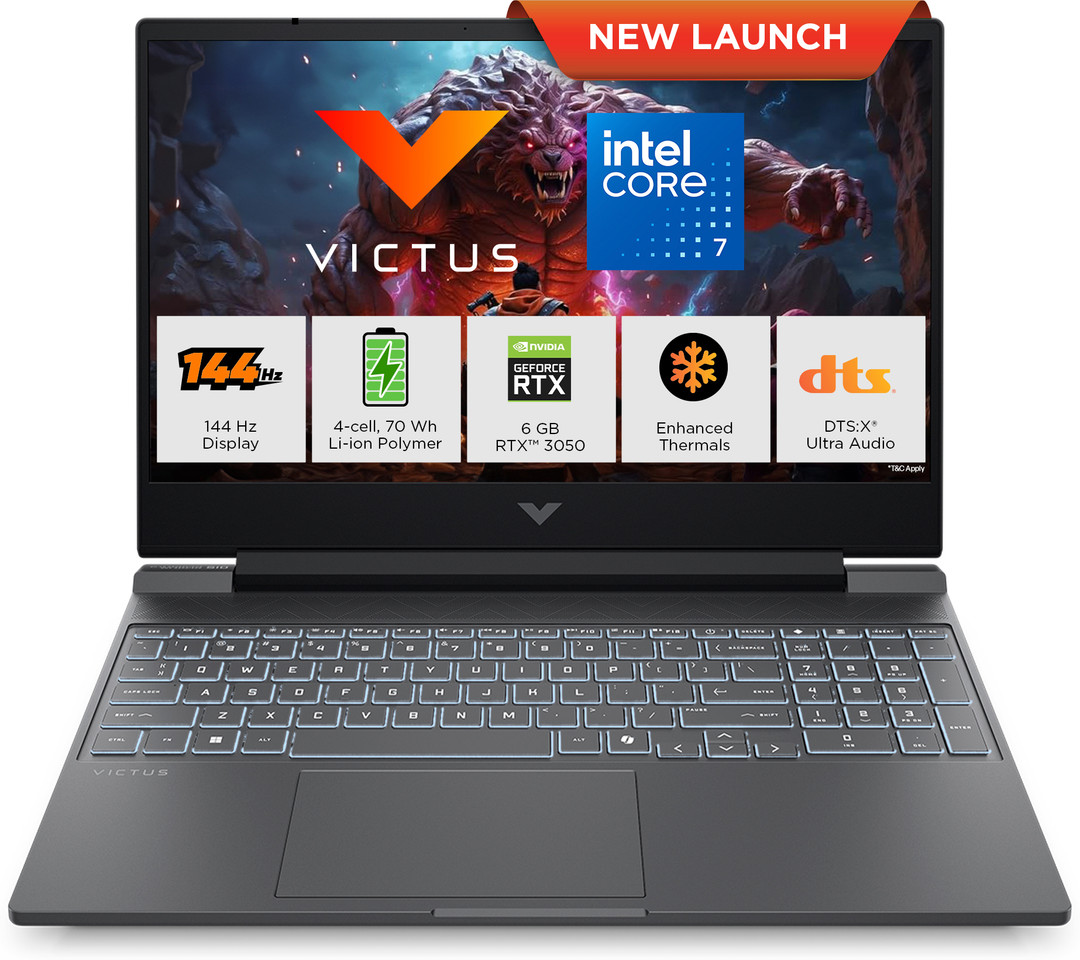 HP Victus Intel Core 7 230H - (16 GB/512 GB SSD/Windows 11 Home/6 GB Graphics/NVIDIA GeForce RTX 3050) 15-fa3009TX Gaming Laptop 15.6 inch, Mica Silve