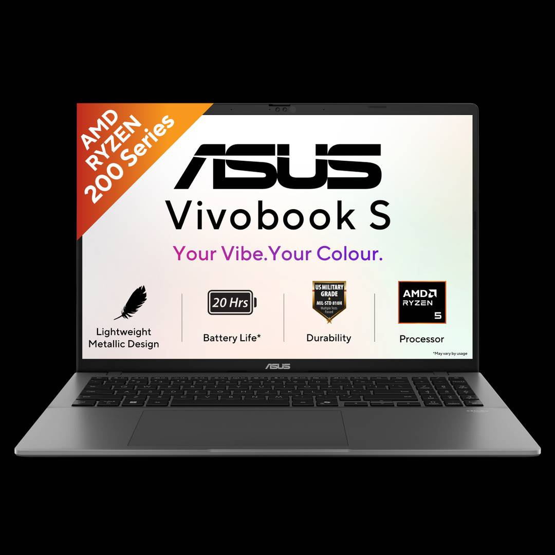 ASUS Vivobook S16 (2026) with Metallic Design, Gaming Grade CPU AMD Ryzen 5 220 - (16 GB/512 GB SSD/Windows 11 Home) M3607HA-RP218WS Thin and Light La