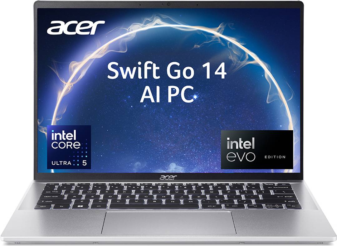 Acer Swift Go 14 Powered EVO AI PC Intel Core Ultra 5 125H - (16 GB/512 GB SSD/Windows 11 Home) SFG14-72T-549E Thin and Light Laptop 14 Inch, Pure Sil