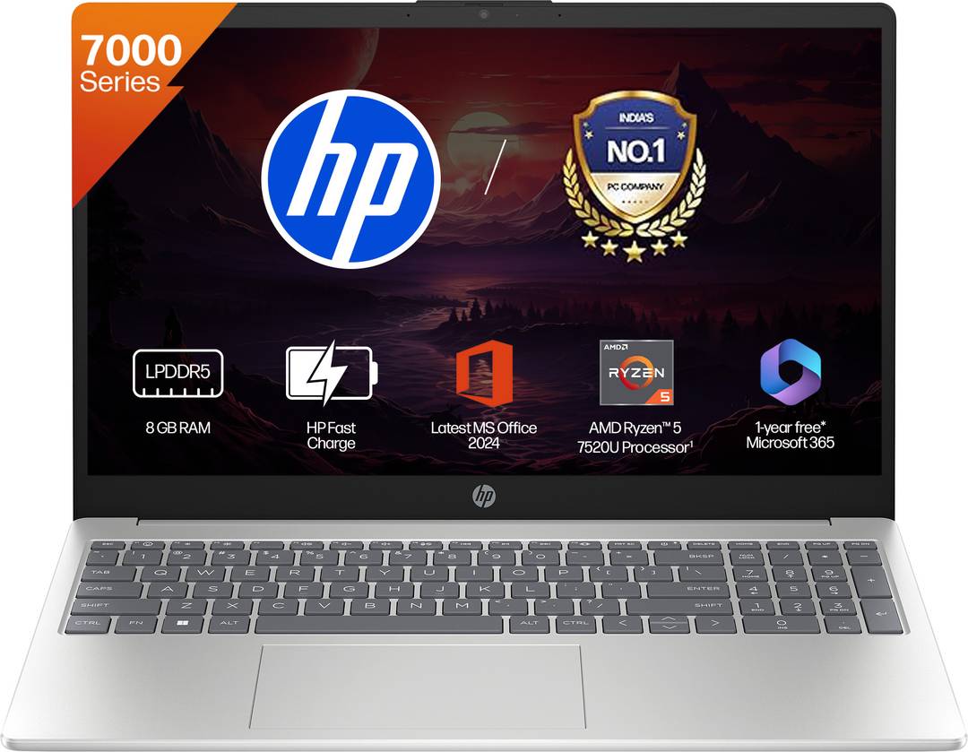HP AMD Ryzen 5 Quad Core 7520U - (8 GB/512 GB SSD/Windows 11 Home) D49D1PA#ACJ Thin and Light Laptop