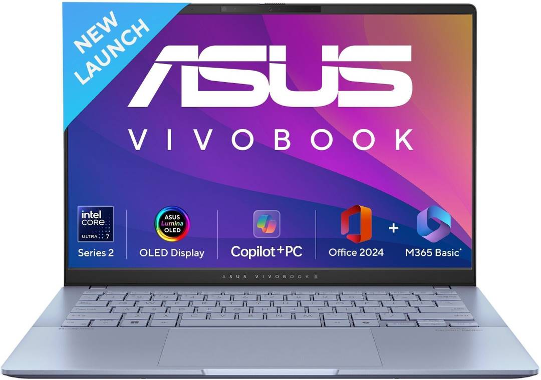 ASUS Vivobook S14 OLED (2025), AI PC, Metal Body, Backlit Keyboard, Intel Core Ultra 7 256V - (16 GB/512 GB SSD/Windows 11 Home) S5406SA-QD094WS Thin 