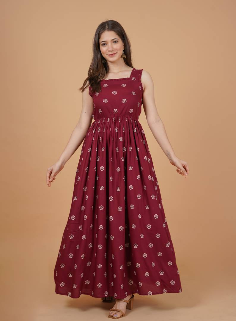 Daevish Women Fit and Flare Multicolor Midi/Calf Length Dress