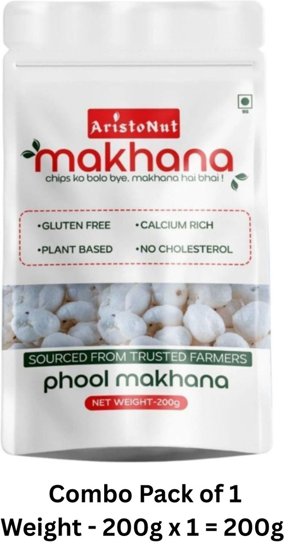 ARISTONUT Raw Phool Makhana 200g | Pack of 1 | Ideal for Roasting & Daily Snacking Lotus Seeds(Makhana)