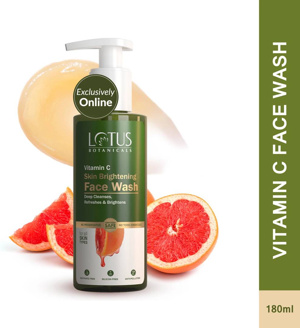 lotus botanicals vitamin c skin brightening deep cleanses brighten skin all type face wash
