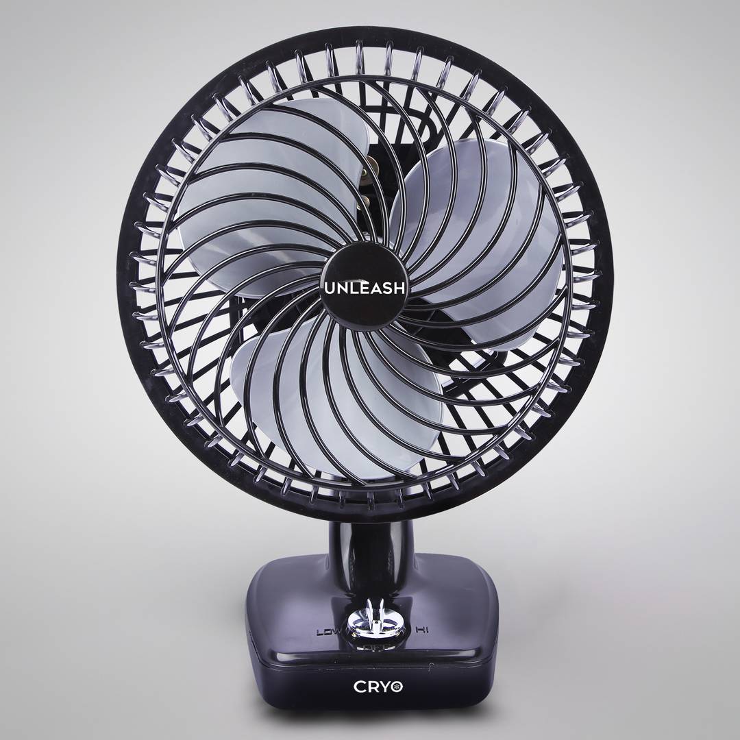 unleash CRYO | 230 MM | HIGH SPEED | 9 INCH | TABLE FAN | FOR HOME with 1 Year Warranty Energy Saving 230 mm Table Fan Black | Pack of 1