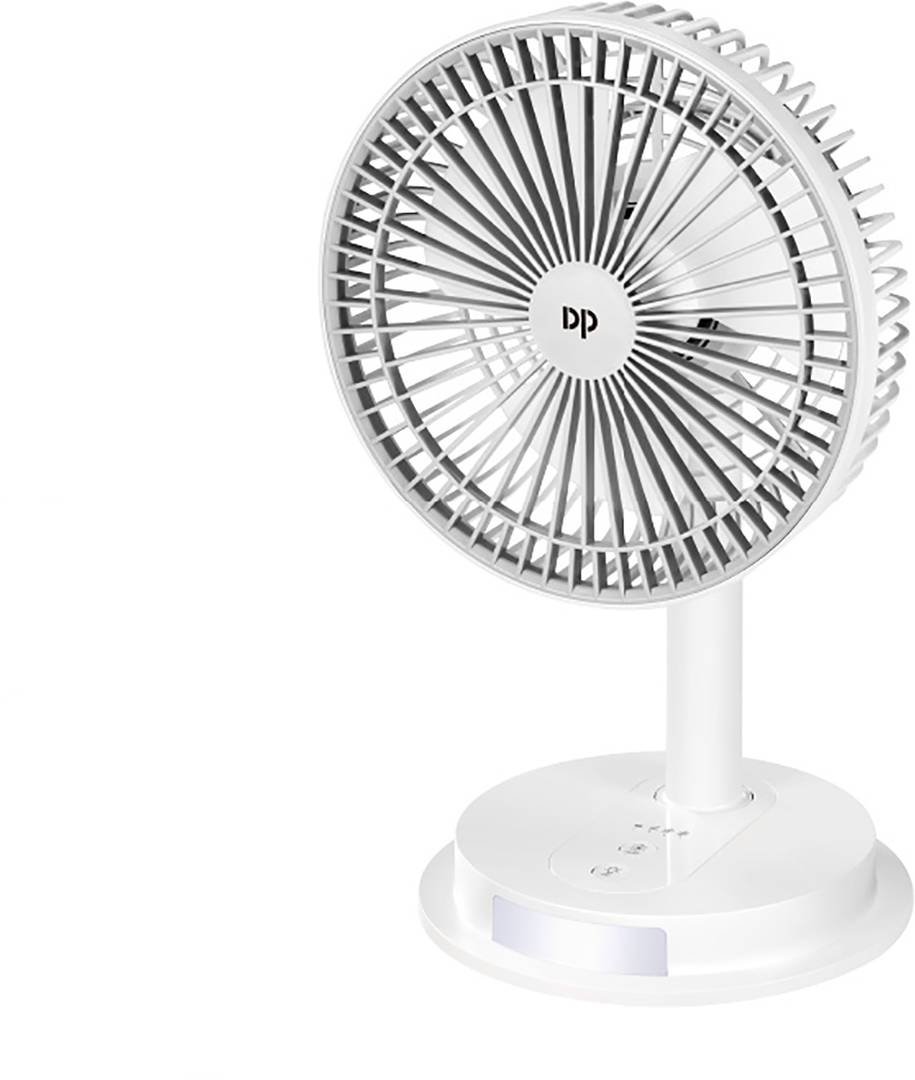 Dp 7627 (RECHARGEABLE TABLE FAN) with 2000mAh x 2 Battery 88 mm Table Fan WHITE | Pack of 1