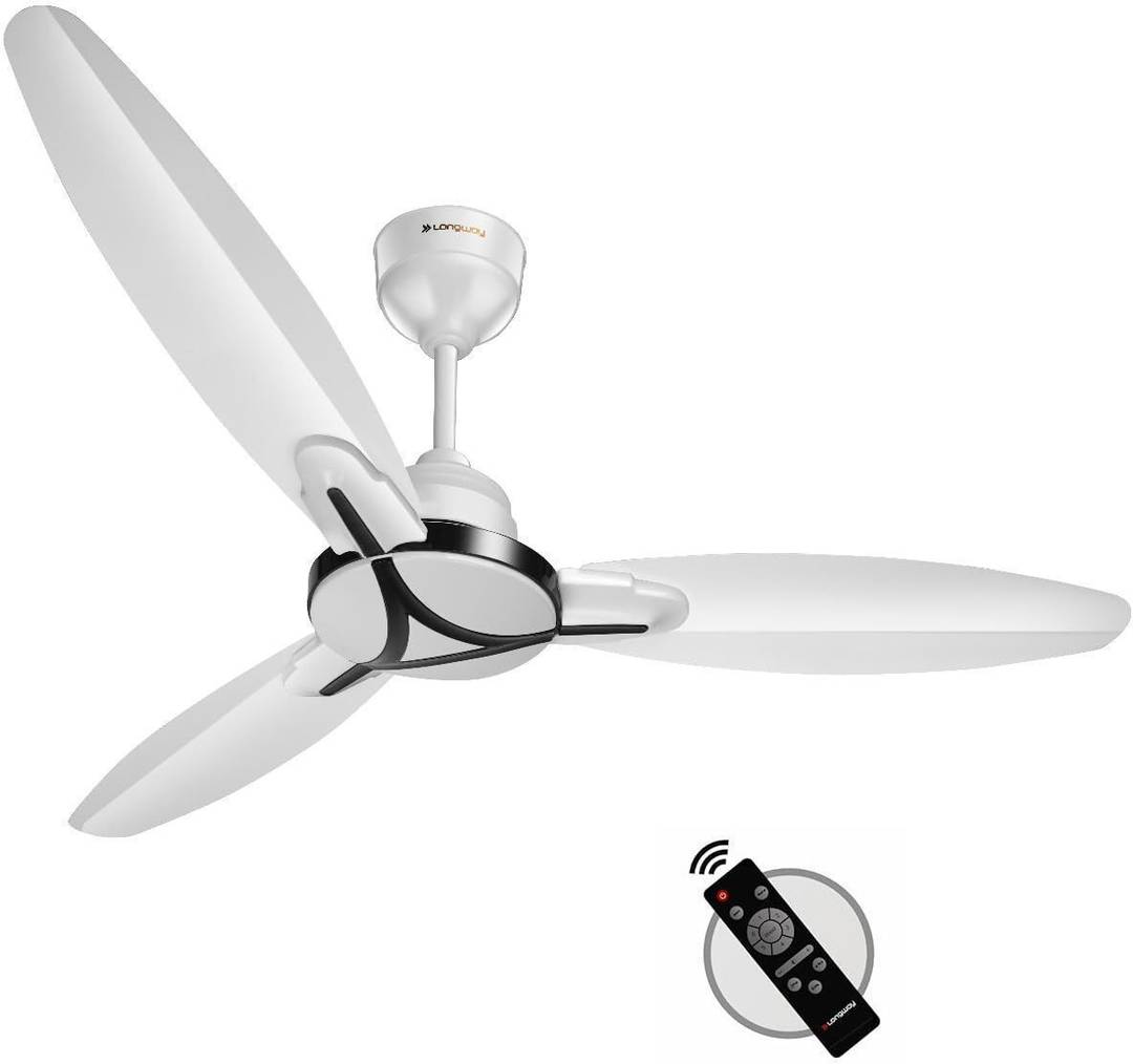 Longway Zephyr with 3 Year Warranty BLDC Motor with Remote 1200 mm Ceiling Fan 5 Star | White | Pack of 1