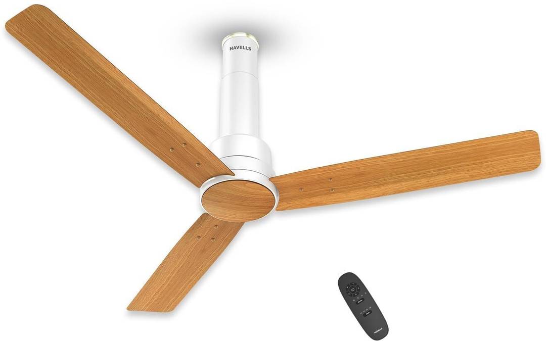 HAVELLS Elio with 2 Year Warranty BLDC Motor with Remote 1200 mm Ceiling Fan (5 Star | Pine Wood Pearl White | Pack of 1)