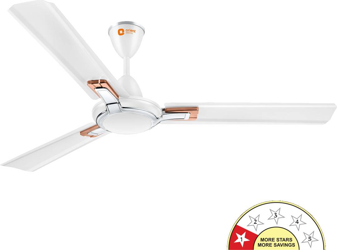 Orient Electric Ujala Prime | Superior Air Flow| BEE-5 Star Rated |Rust-Proof blades with 5 Year Warranty Energy Saving 1200 mm Ceiling Fan 1 Star | W