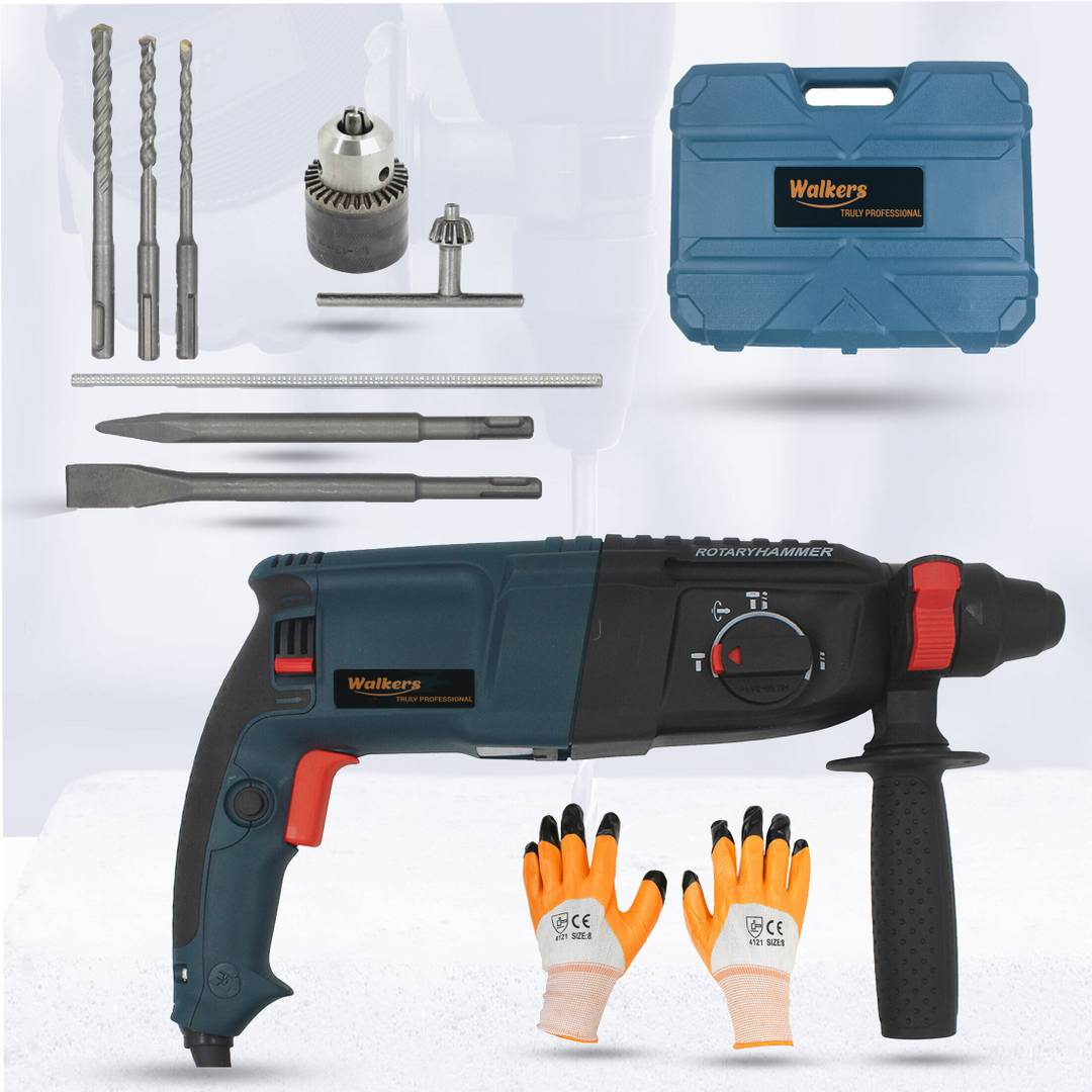 walkers wkcb202m1 impact drill machine forward reverse rotaion sds making holes metal wood concrete 1200w rotary hammer