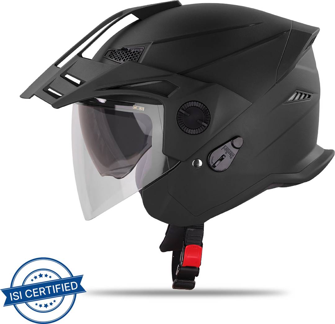 steelbird sbh 23 gt plus open face isi certified inner sun shield motorbike helmet