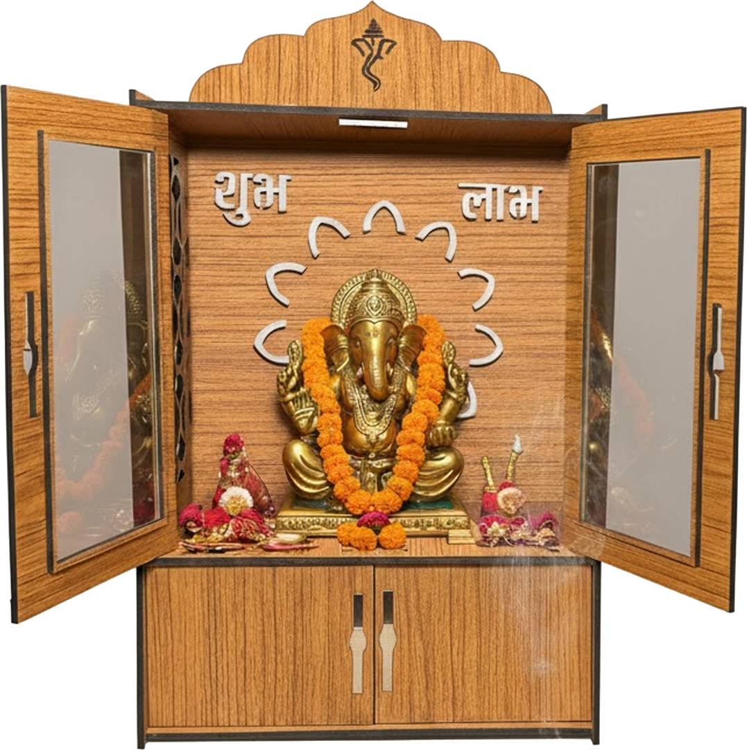ASOBO Premium MDF Temple for Home & Office (Brown) Engineered Wood Home Temple Height: 43, DIY(Do-It-Yourself)