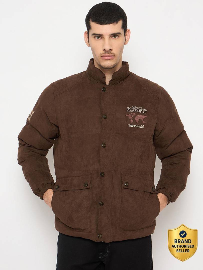 Men Solid Bomber Jacket