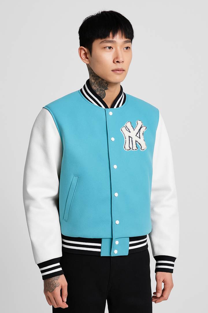 Men Solid Varsity Jacket
