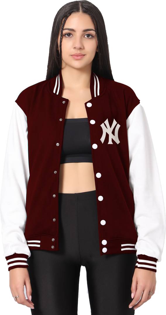 Women Printed Varsity Jacket