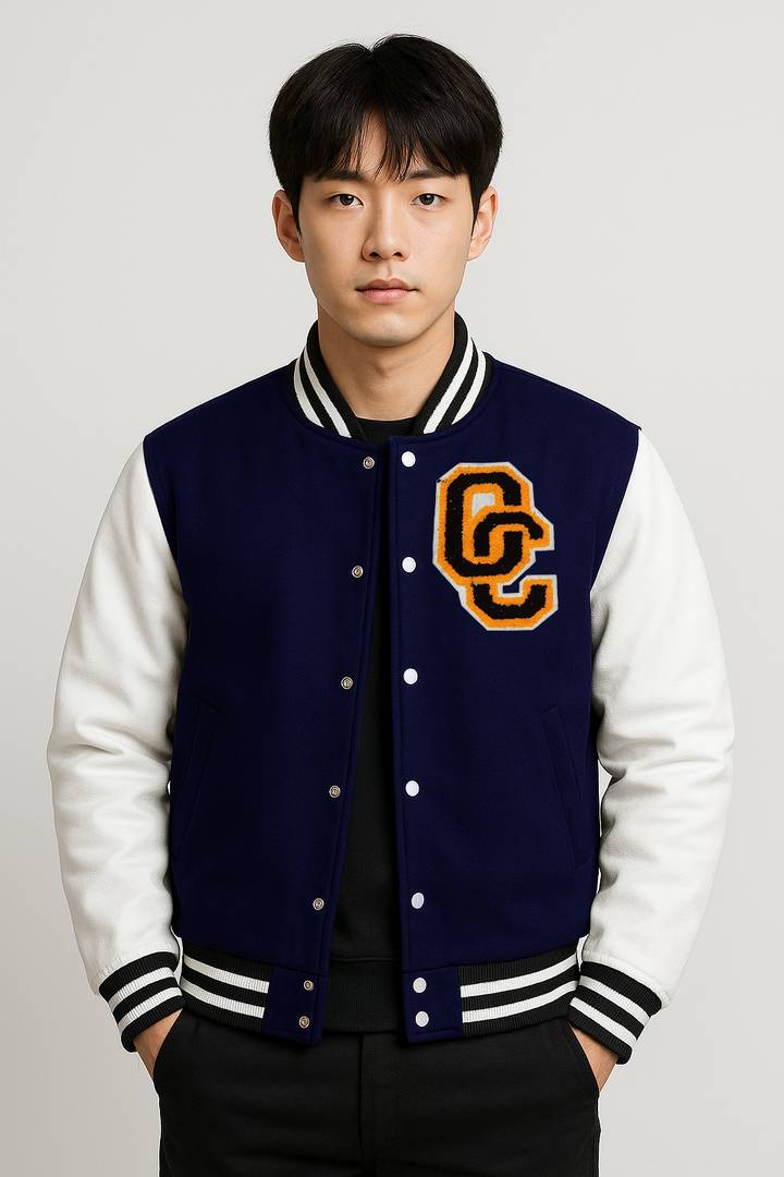 Men Solid Varsity Jacket