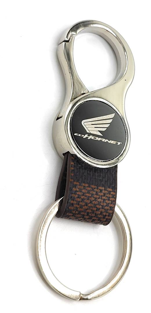 Jdp Novelty Round Shape Leather Metal Keychain for CB Hornet Bike Key Chain