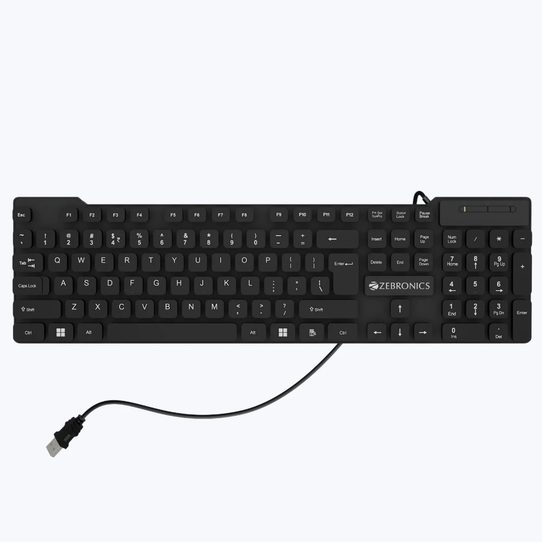 ZEBRONICS K-03 Wired USB Standard Desktop Keyboard Compatible with Laptop, Desktop, Mac Black