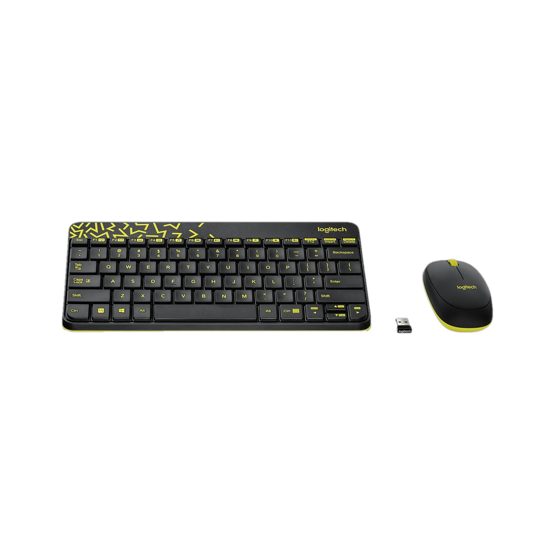 Logitech MK240 Wireless Keyboard and Mouse Combo Black&Chartreuse Yellow