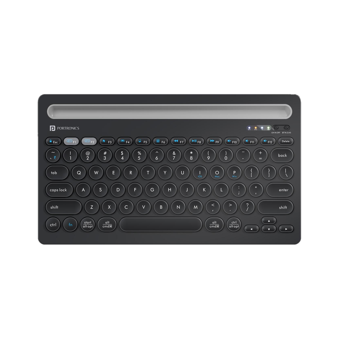 Portronics POR 2192 Bluetooth, Wireless Handheld Laptop Keyboard Compatible with Desktop, Laptop, Mac with Dual Connectivity (Bluetooth 5.3 + 2.4 GHz)