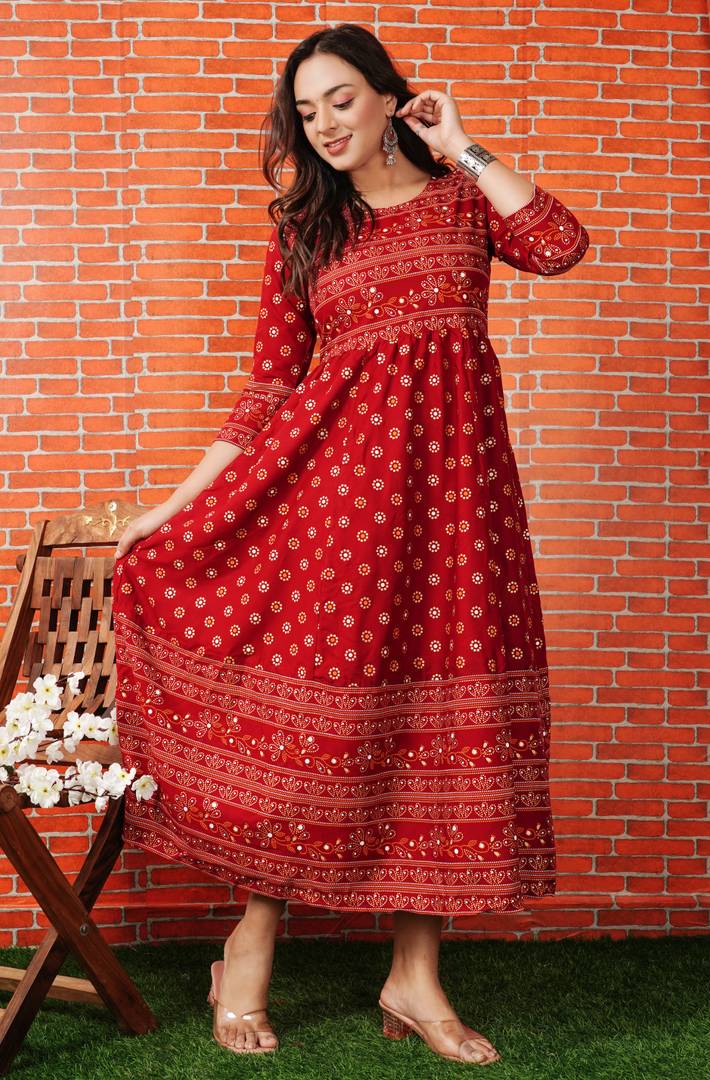 Gudwear Women Printed Anarkali Kurta