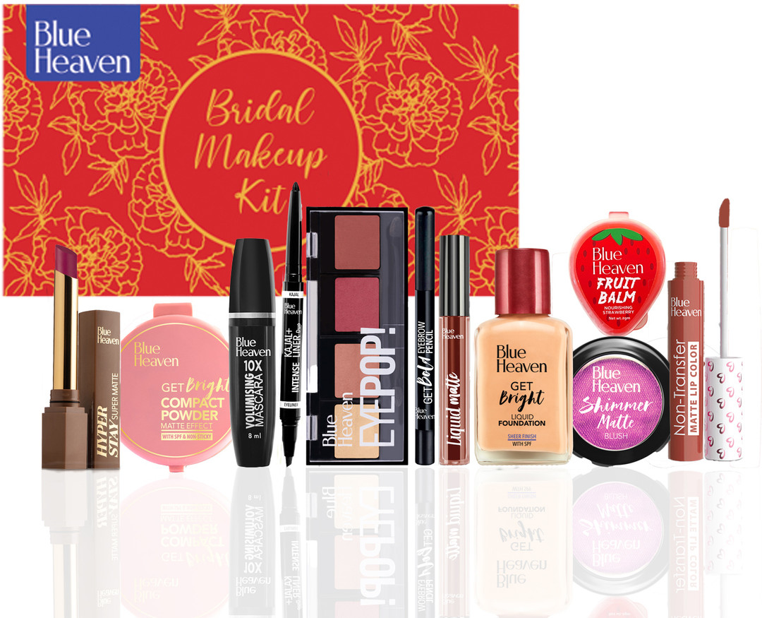 BLUE HEAVEN Bridal Makeup kit for women 38.4g + 49.35 ml Pack of 11