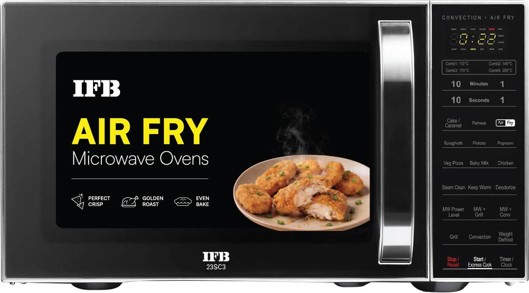 IFB 28 L Air Fry, Homemade Paneer in just 9 mins, Paneer/Ghee Mode, 300 Auto Cook Menus , Auto Defrost, Steam Clean, 10 Power Levels, Multi-Stage Cook