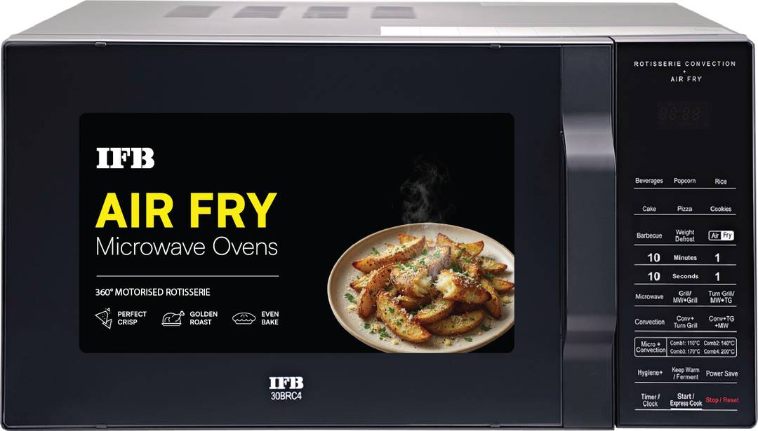 IFB 30 L Multi-Stage Cooking Rotisserie, Grill & Convection Microwave with Air Fry, Cooling System, 10 Power Levels, Fermentation mode, 125 Auto Cook 