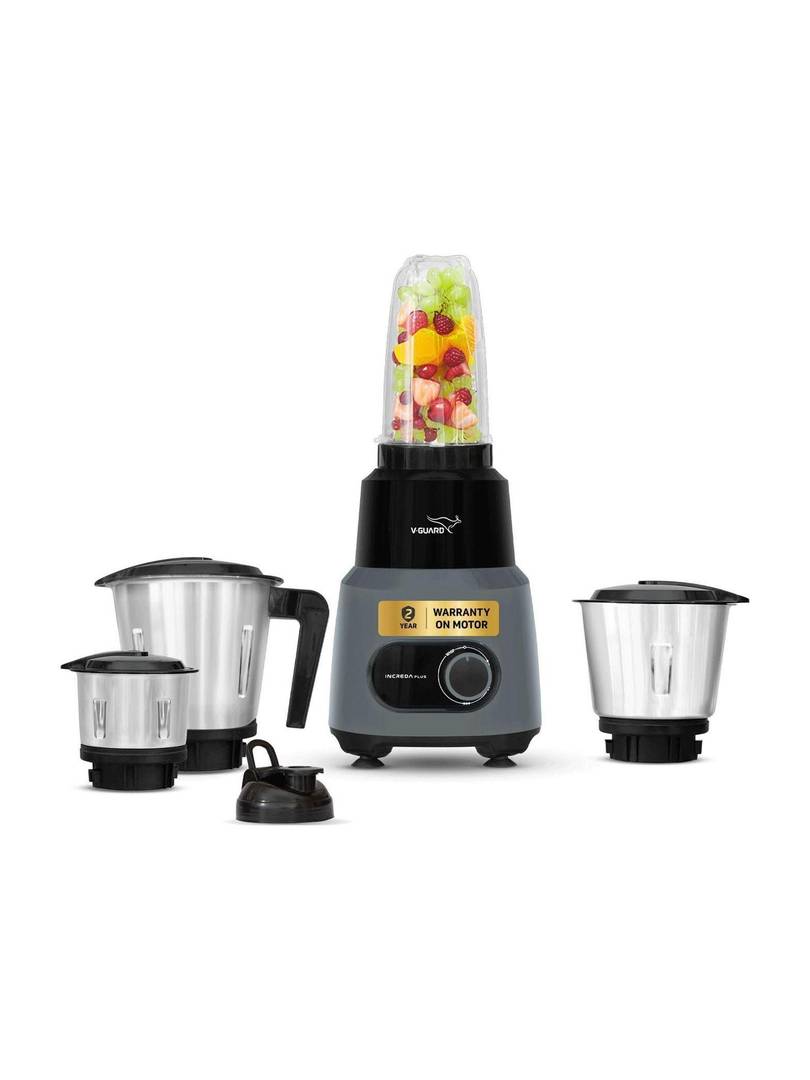 V-Guard Increda Plus Nutri Blender 500 W Mixer Grinder Increda Plus | 4 Jars | Grey, Black