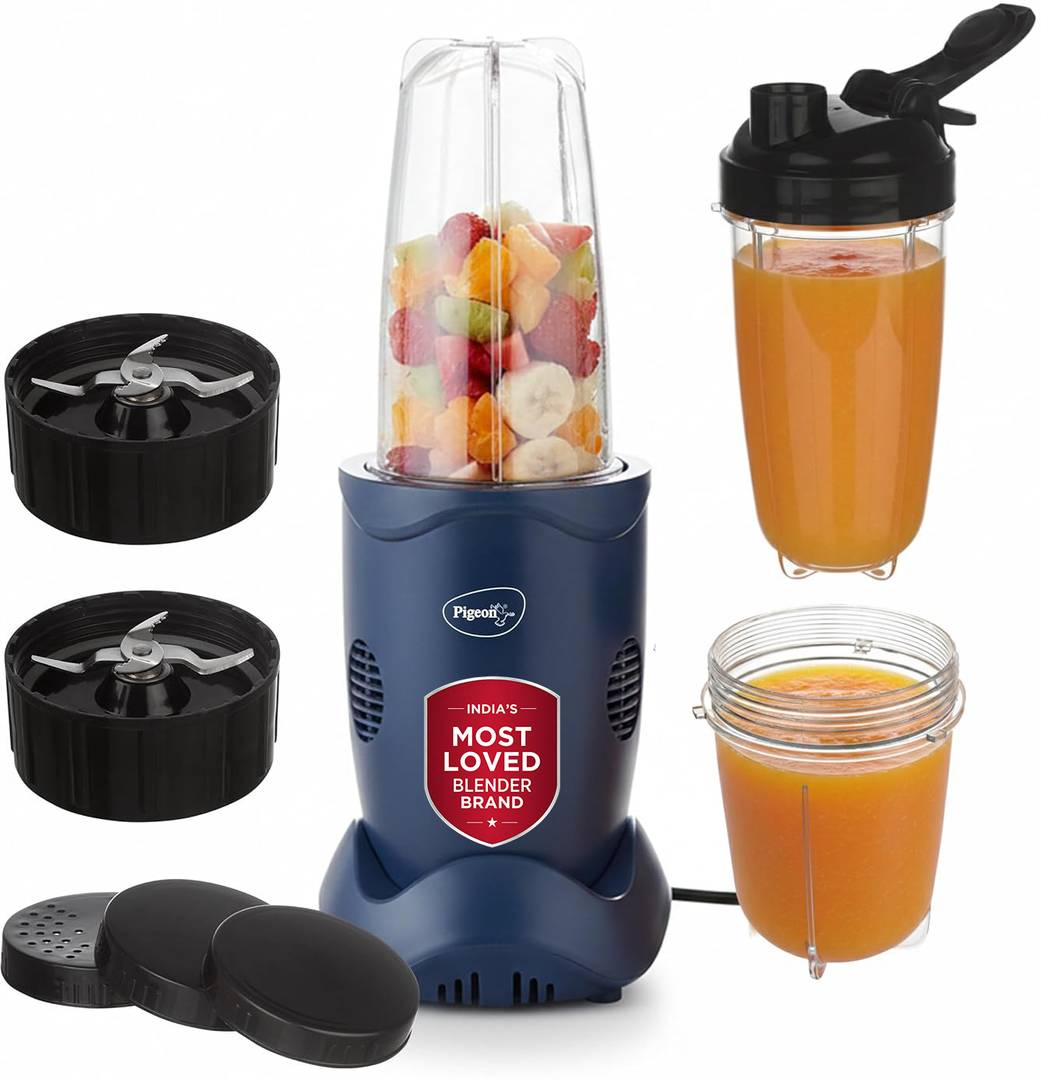 Pigeon Quick Blend 400 W Mixer Blender 19004614 | 3 Jars | Blue