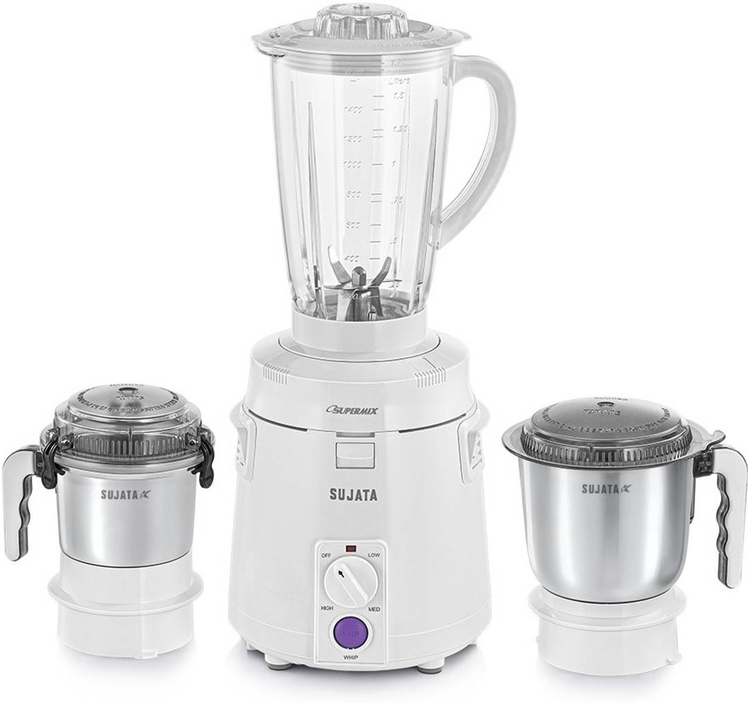 SUJATA SUPERMIX 900 W Juicer Mixer Grinder SUPERMIX WHITE | 3 Jars | White