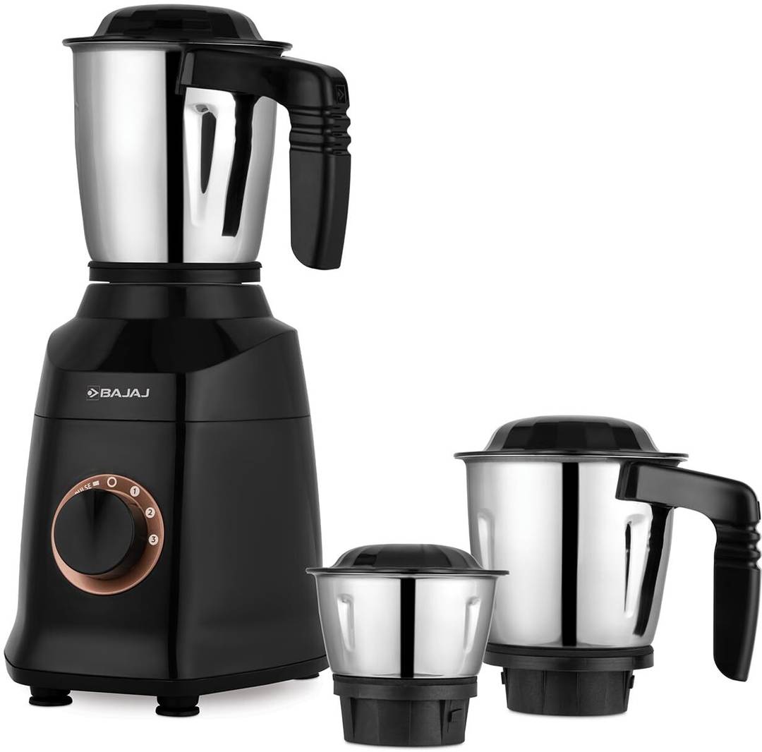 BAJAJ ?Military Series Finesse 750W Midnight Black 750 W Mixer Grinder ?Military Series Finesse 750W Midnight Black | 3 Jars | Black