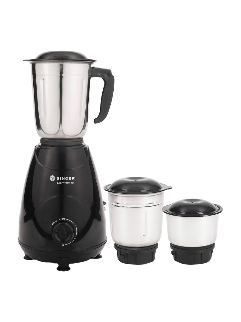 SINGER Mixer Grinder 500 W Mixer Grinder Cheffy | 3 Jars | Black