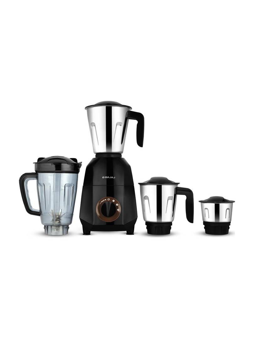 BAJAJ Rex Dlx Ninja Series 750 W Juicer Mixer Grinder 410643 | 4 Jars | Black/Brown