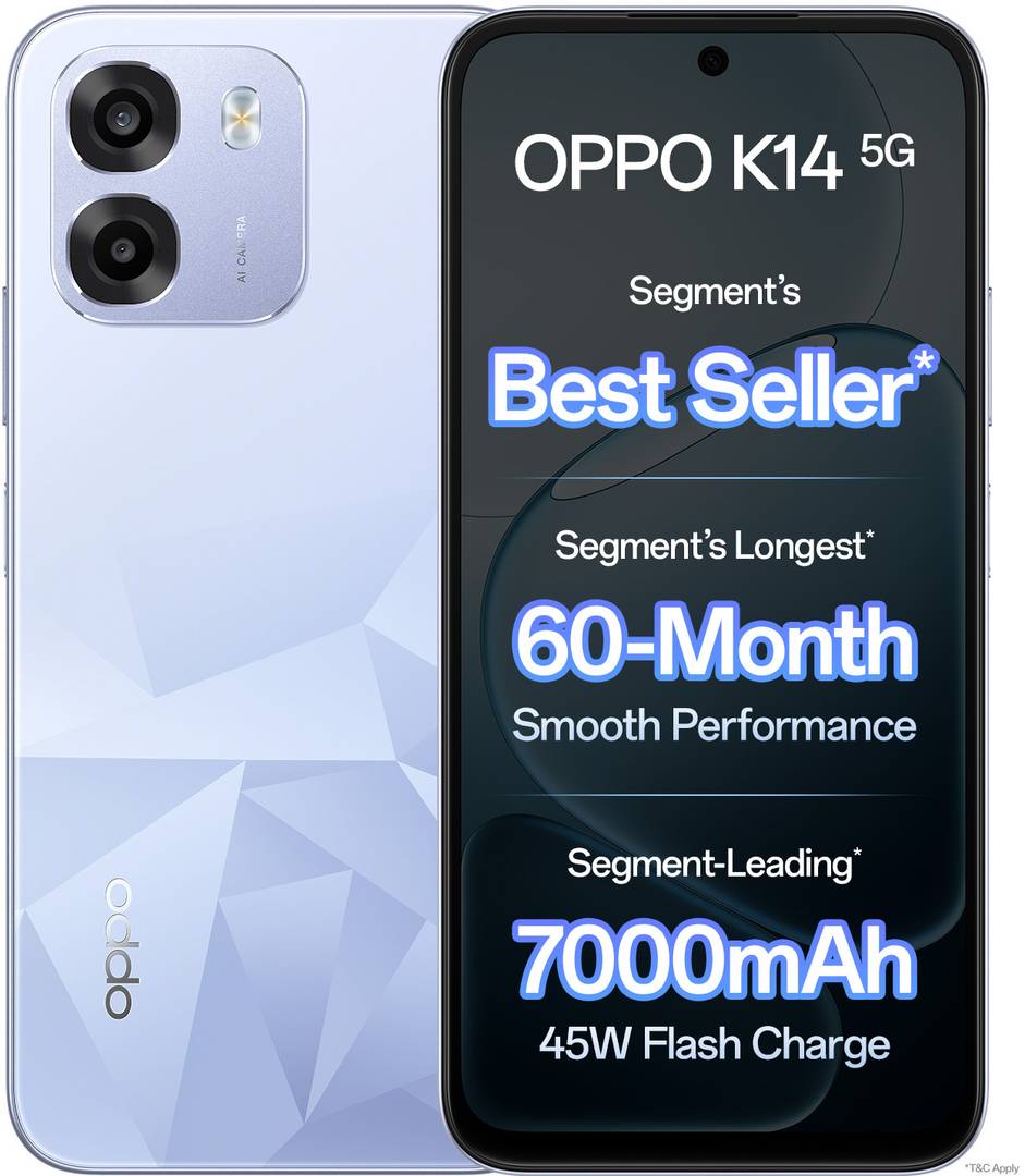 OPPO K14 5G (Icy Blue, 128 GB) 6 GB RAM