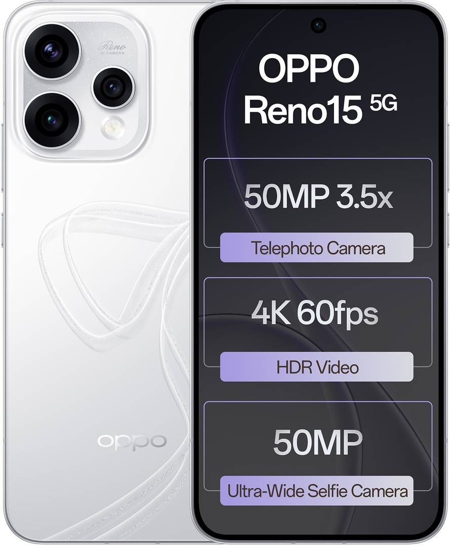 oppo reno15 5g glacier white 256 gb