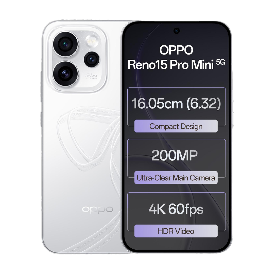 OPPO Reno15 Pro Mini 5G (Glacier White, 256 GB)