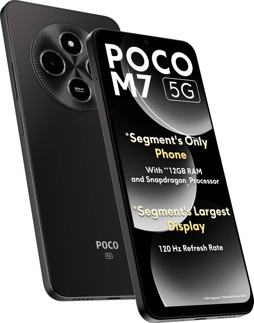 POCO M7 5G (Satin Black, 128 GB) (6 GB RAM)