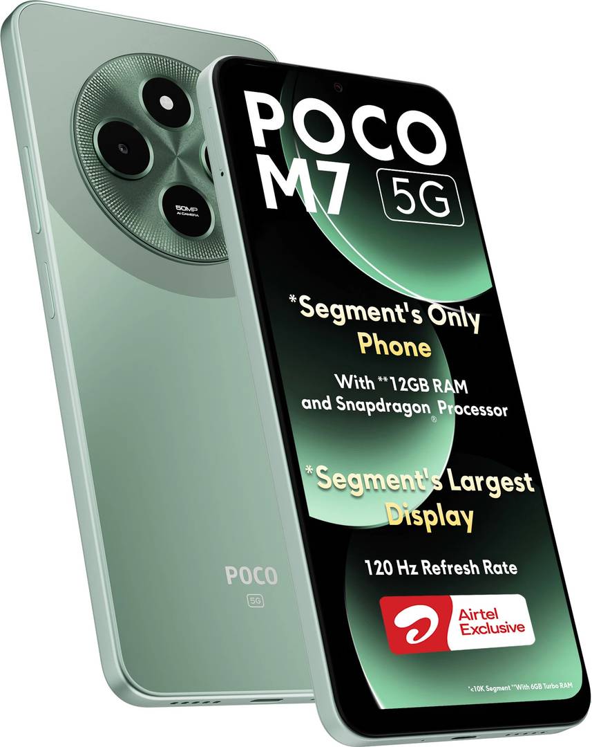 poco m7 5g locked airtel prepaid mint green 128 gb