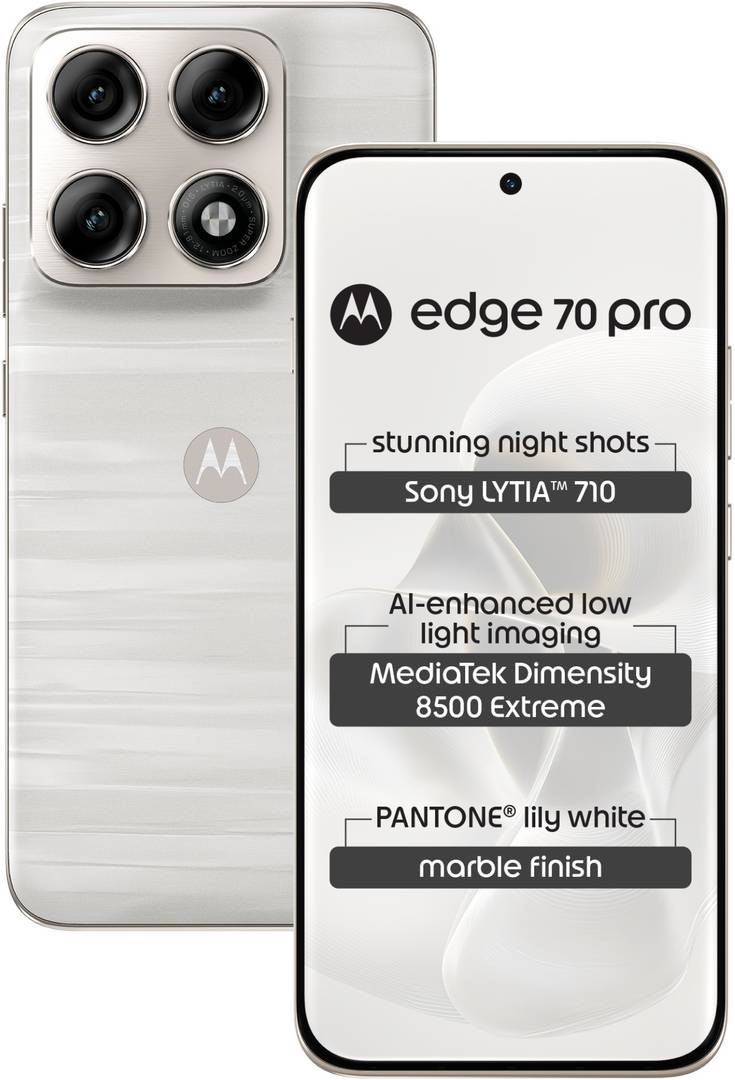 edge 70 pro (Marble - PANTONE Lily white (white), 256 GB) 12 GB RAM