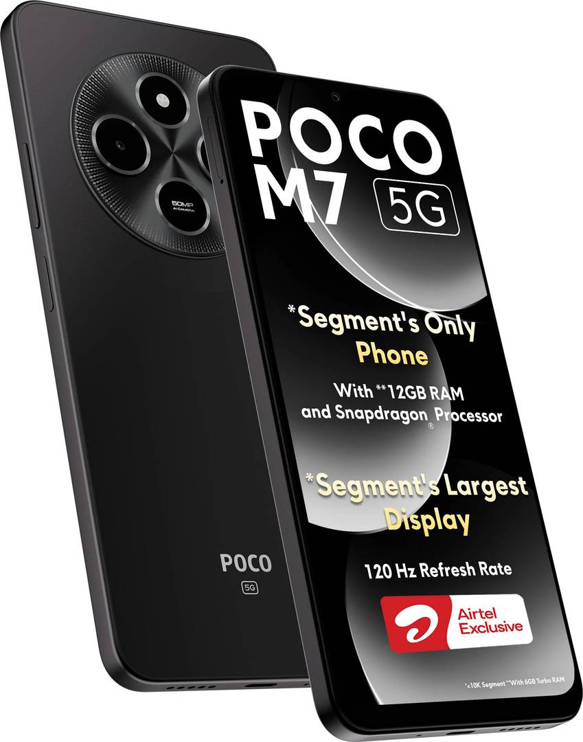 poco m7 5g locked airtel prepaid satin black 128 gb