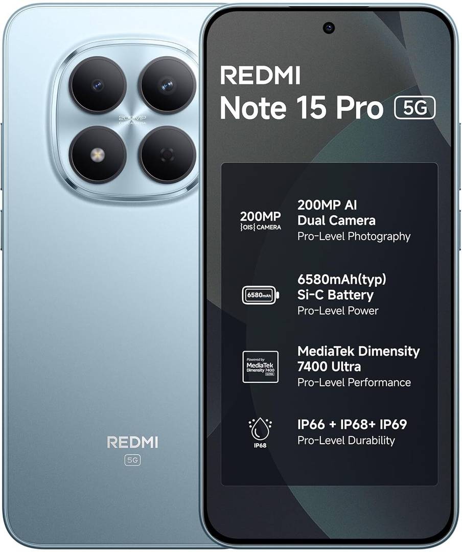 REDMI Note 15 Pro 5G (Mirage Blue, 128 GB) (8 GB RAM)