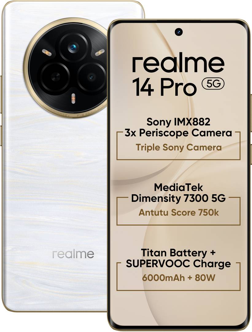 realme 14 Pro 5G (Pearl White, 256 GB) 8 GB RAM