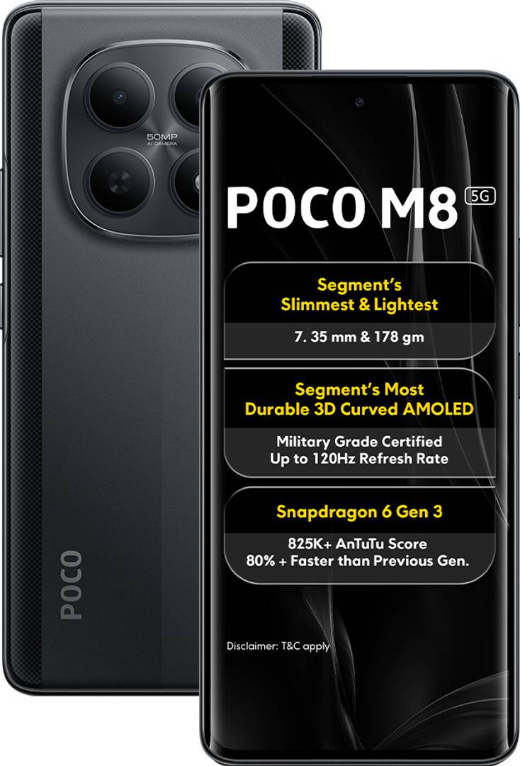 POCO M8 (Carbon Black, 128 GB) (6 GB RAM)