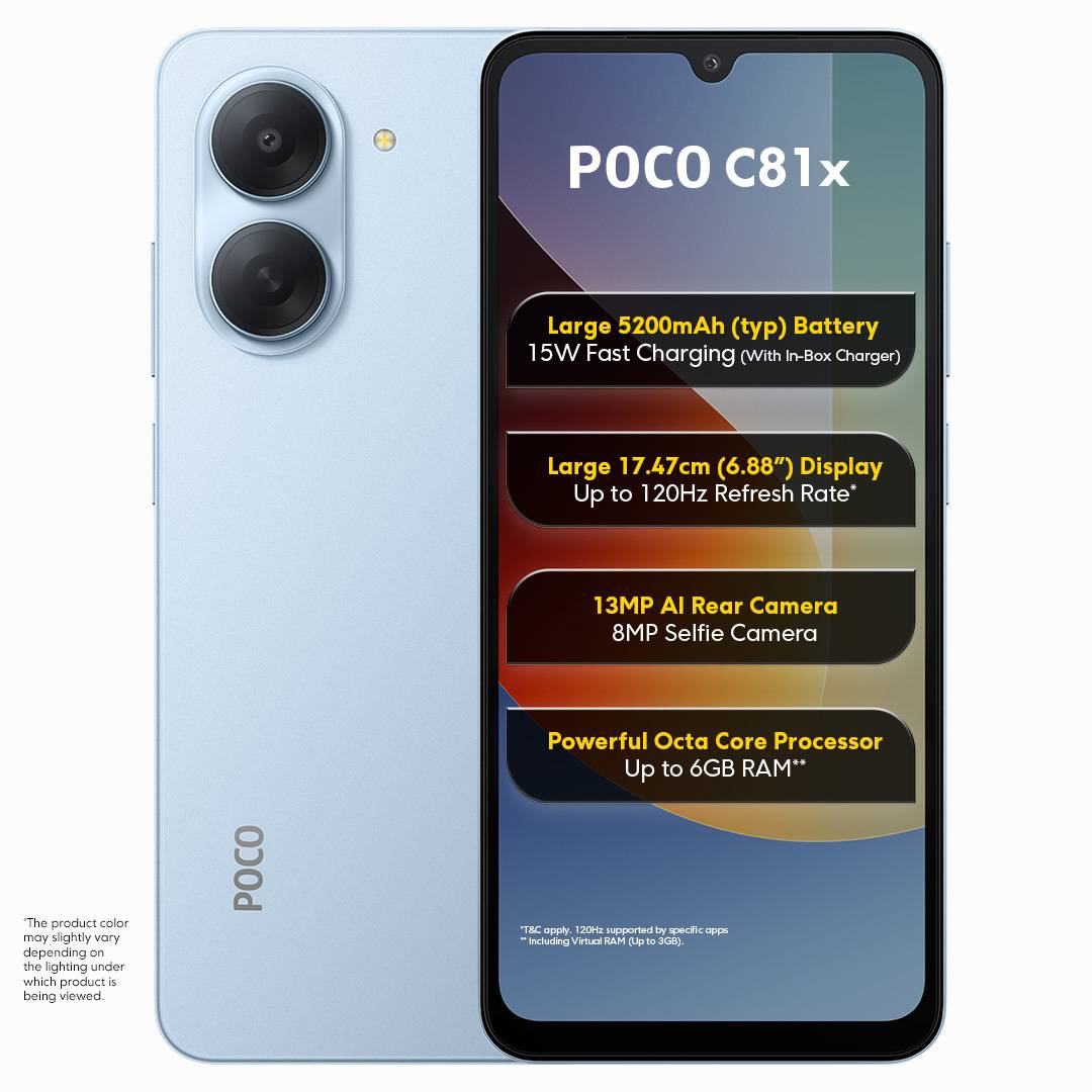 POCO C81x (Ice Blue, 64 GB) (3 GB RAM)