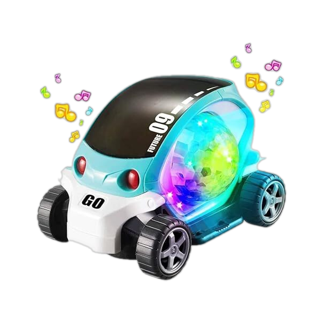 KOBBET Future 09 Musical Stunt Car Toys Rotate 360° with 4D Flashing Light & Sounds Multicolor