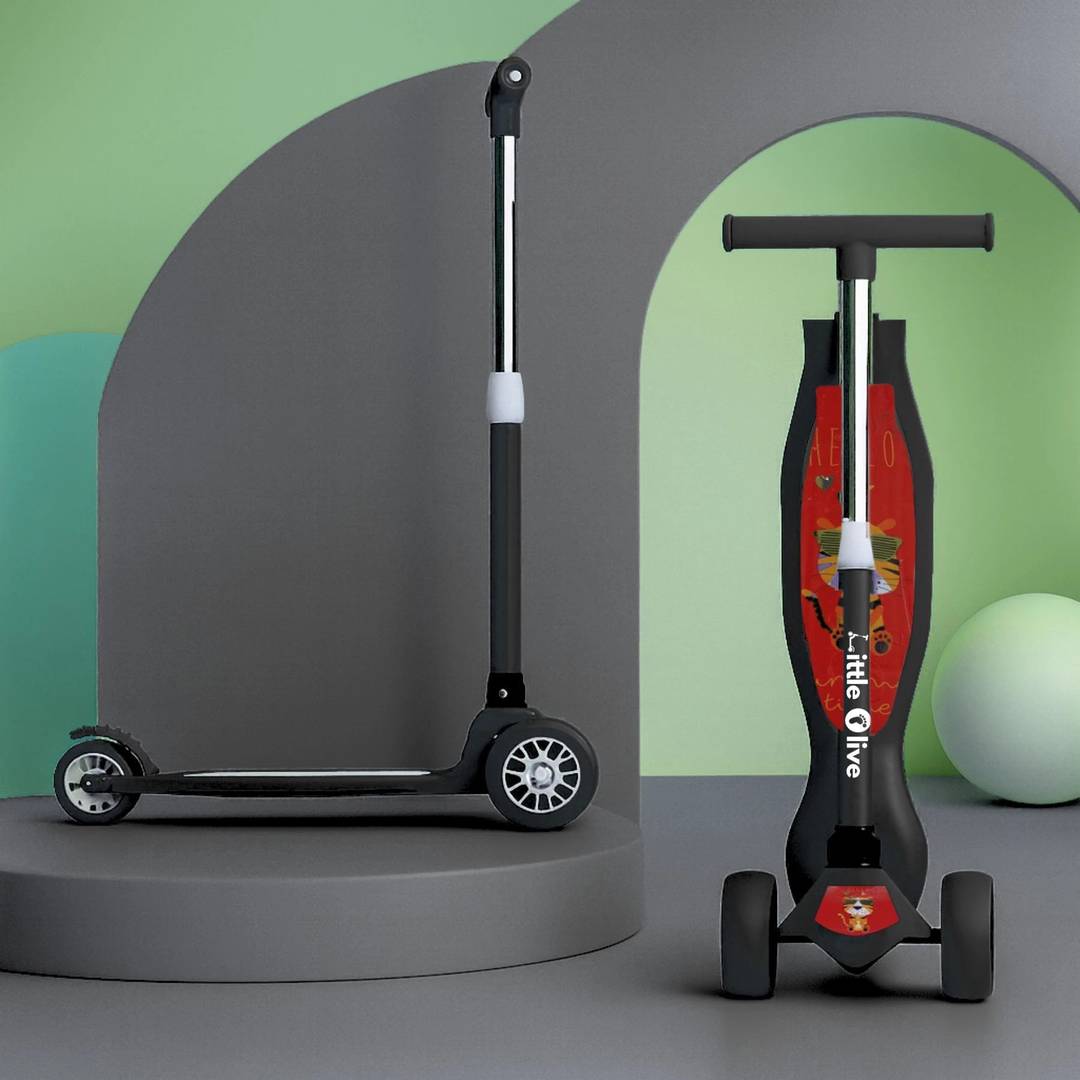 little olive tikes adjustable scooter wide brakes kids lightweight foldable