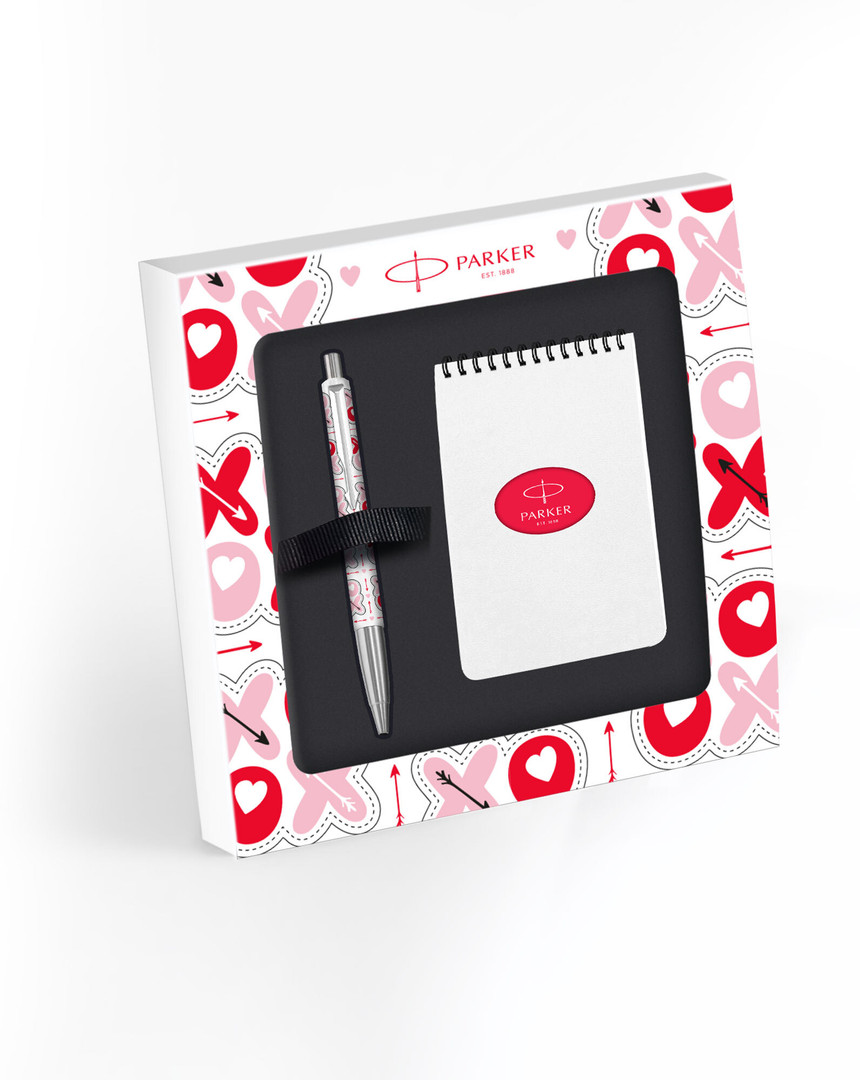 PARKER Valentine's Gift Set | Vector Standard Ball Pen with NotePad | Limited Edition | Ball Pen Pack of 2, Ink Color - Blue