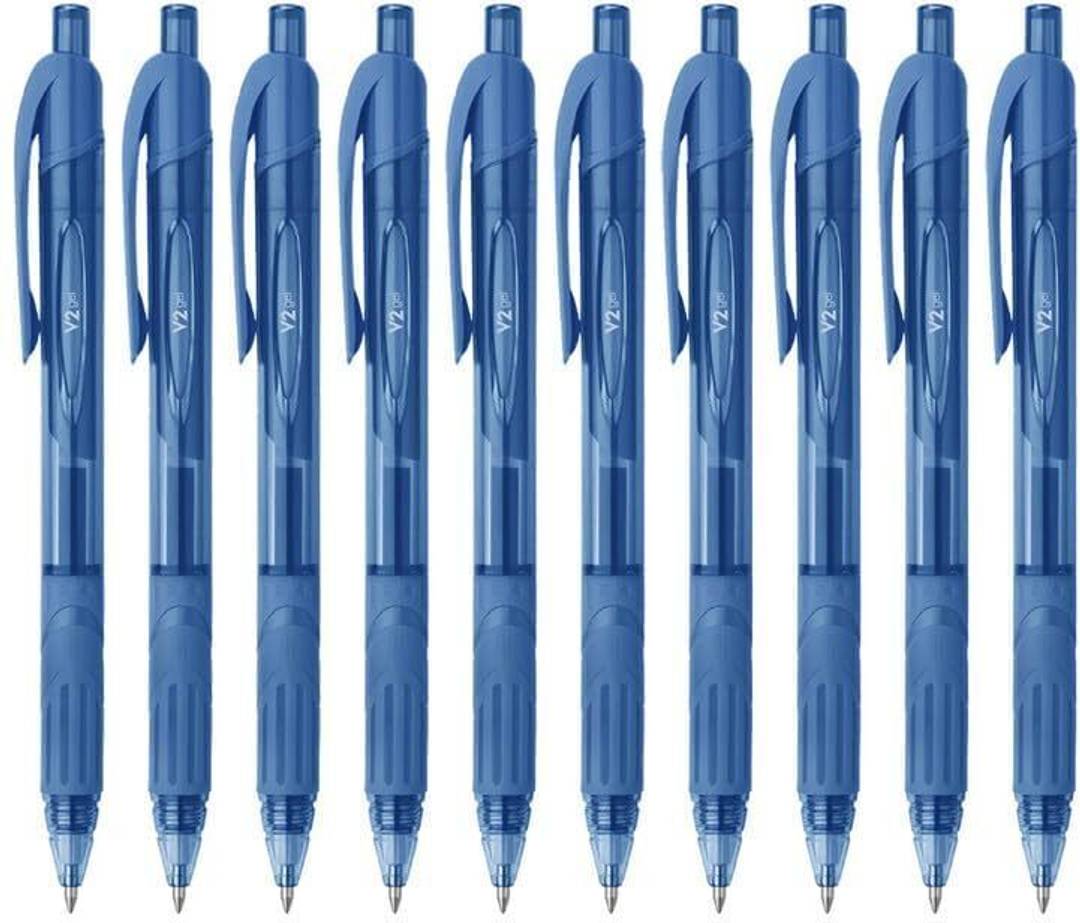 FLAIR V2 Retractable Gel Pen | 10 Pens | Ink Blue | Box Pack | 0.7mm | Gel Pen